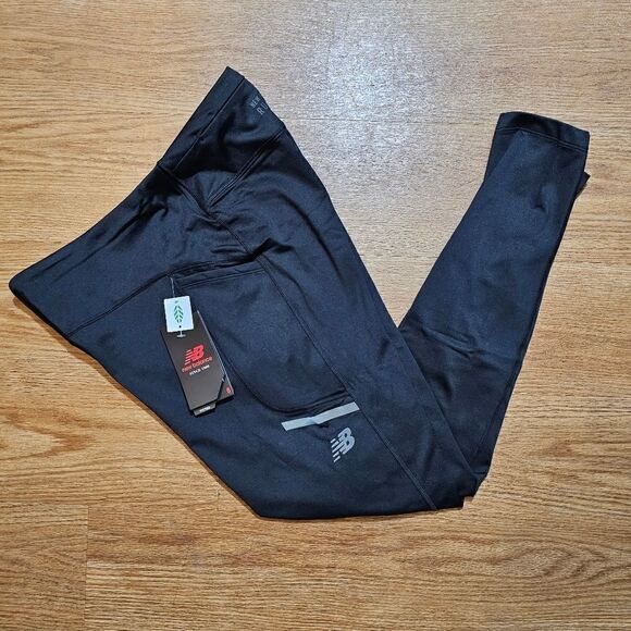 New Balance Impact Run Heat Tights Women's 2XL XXL Black Silver 3M Fleece Lined - Picture 2 of 16